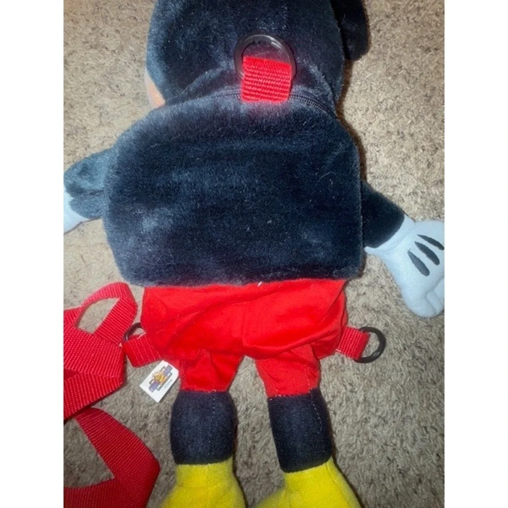 Vintage Disney Mickey Mouse Plush Safety Harness Backpack Red